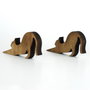 Aberto Design Tope de puerta de madera MEH151, Bronce, 2 piezas